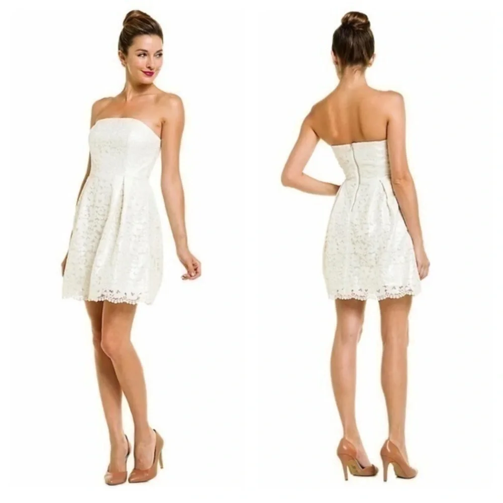 Lilly Pulitzer Marielle Cameo White Strapless Flare Dress NN1 - Picture 1 of 13